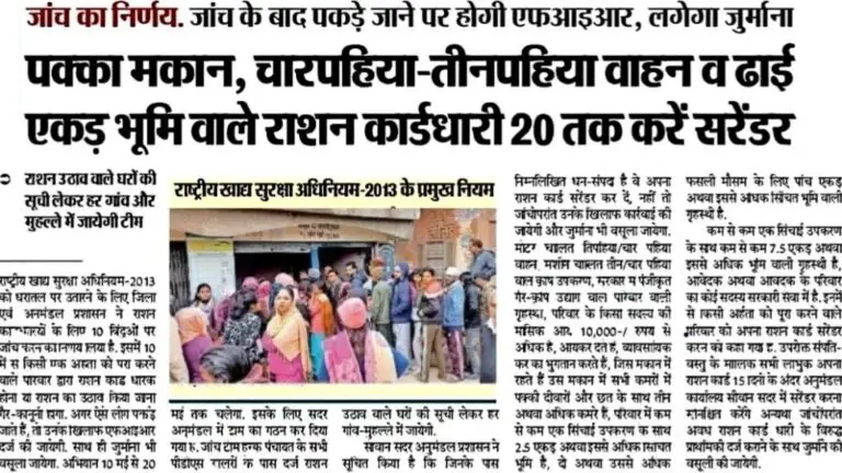 अब इन परिवारों को मिलेगा फ्री राशन, राशन कार्ड को लेकर नए नियम जारी…