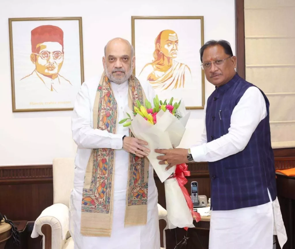 छत्तीसगढ़ के मुख्यमंत्री विष्णुदेव साय ने केंद्रीय गृहमंत्री से की मुलाकात,इन मुद्दों पर की चर्चा