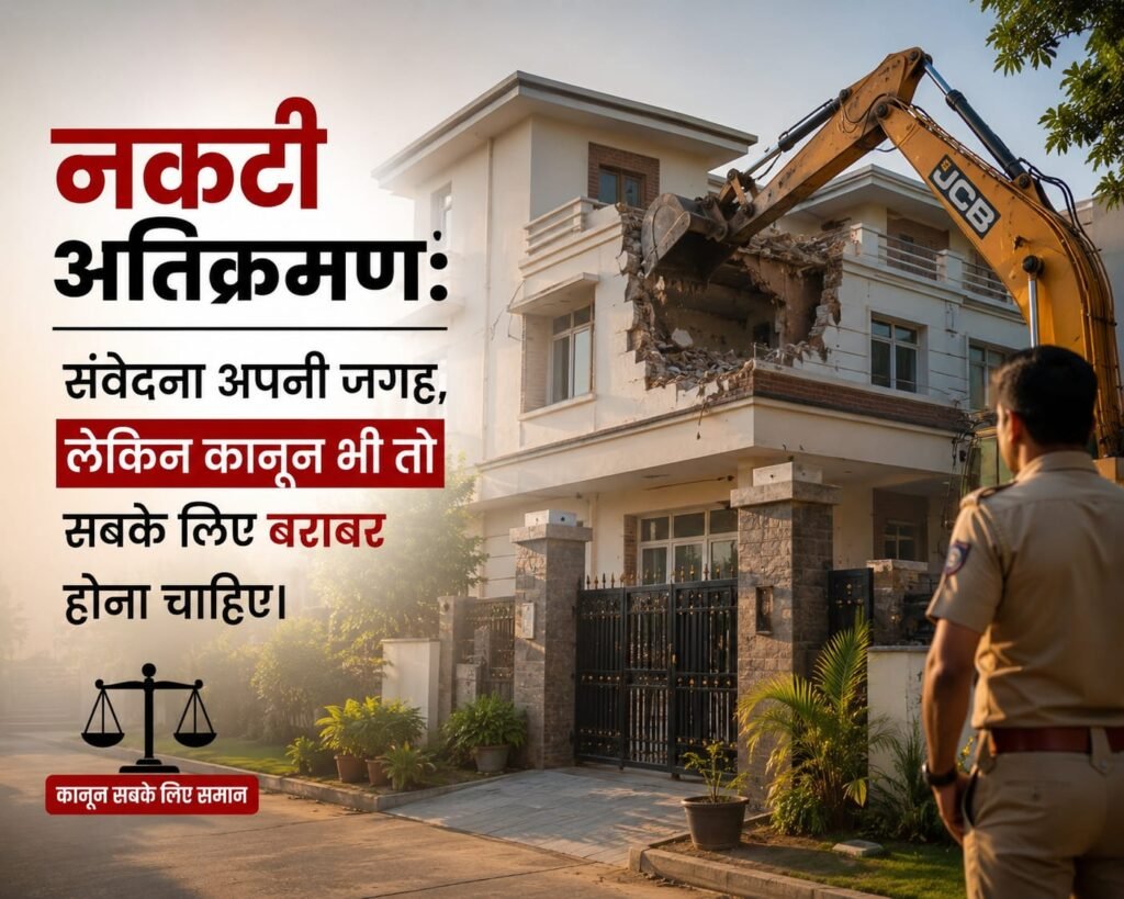 नकटी अतिक्रमण: 14 करोड़ की सरकारी जमीन पर कब्जा, फिर भी “गरीबी” का ढोंग…