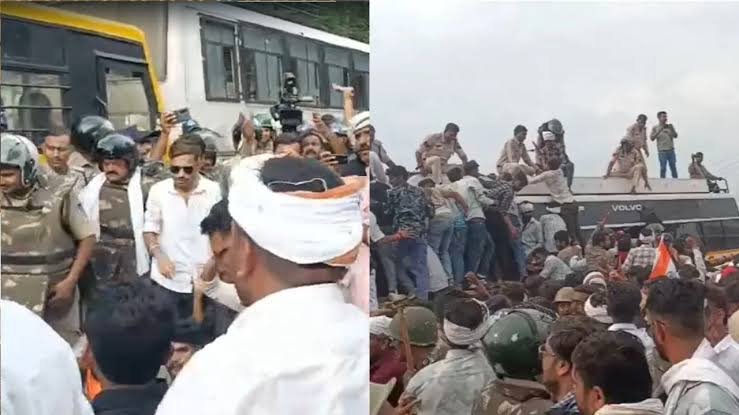 किसानों का भारी बवाल कृषि मंत्री के घर के बाहर जुटे प्रदर्शनकारी, मचा हड़कंप…