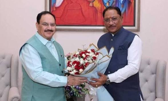 मुख्यमंत्री श्री विष्णु देव साय ने केंद्रीय स्वास्थ्य मंत्री श्री जे.पी. नड्डा से की सौजन्य भेंट…