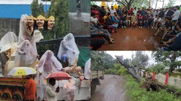 तूफान का असर, बारिश ने रोकी गणेश विसर्जन झांकियां, अब इस दिन निकलेगी विसर्जन यात्रा…