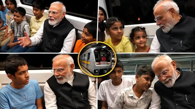 मेट्रो में बच्चों से मिले पीएम मोदी, सोशल मीडिया पर वीडियो वायरल…