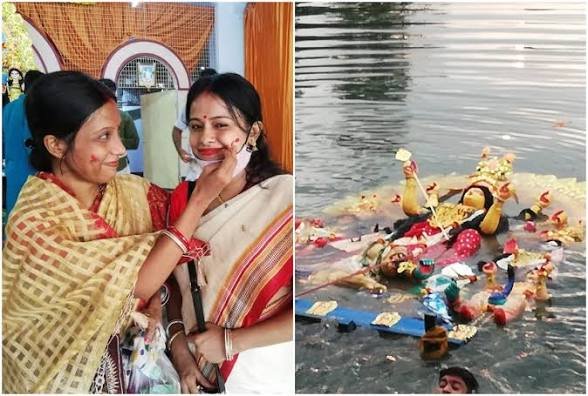 दुर्गा पूजा में महिलाएं एक-दूसरे को सिंदूर क्यों लगाती हैं जानें सिंदूर खेला का अर्थ…